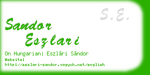 sandor eszlari business card